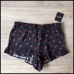 NWT Forever 21 Black Cherry Pin up Ruffle Shorts